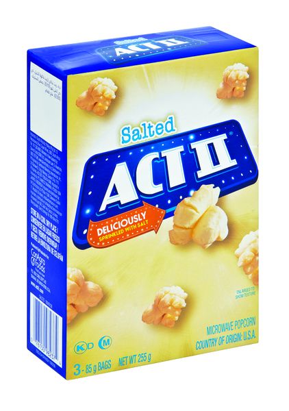 ACT II Salted Flavoured Microwave Popcorn 255g