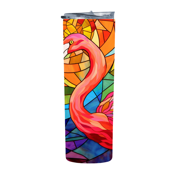 Stained Glass Flamingo 26 20 Oz Straight Skinny Tumbler 204