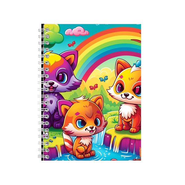 Colourful Fox Trio Notebook Animal Gift Idea Notepad Pad 81