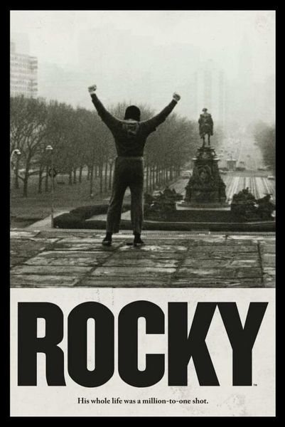 Rocky Balboa (A Million To One Shot) Poster with Black Frame