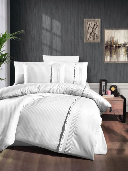 Cottonbox 6 Piece Deluxe Ranforce Duvet Set - Sweetness White
