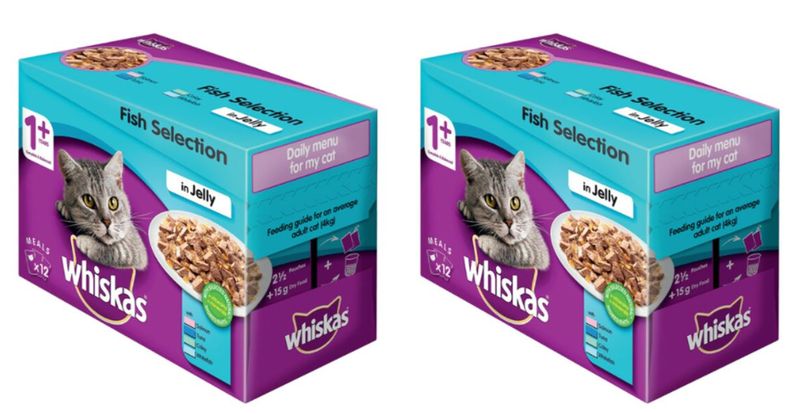 Whiskas Adult Pouch Multi-pack Fish &amp; Meat Selection In Jelly (12 x 85g) x2