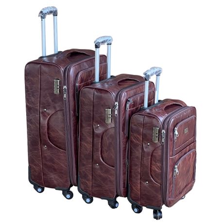 Le Emporer Luggage Set Leather 3 Pieces Suitcases Daily Sale Shop