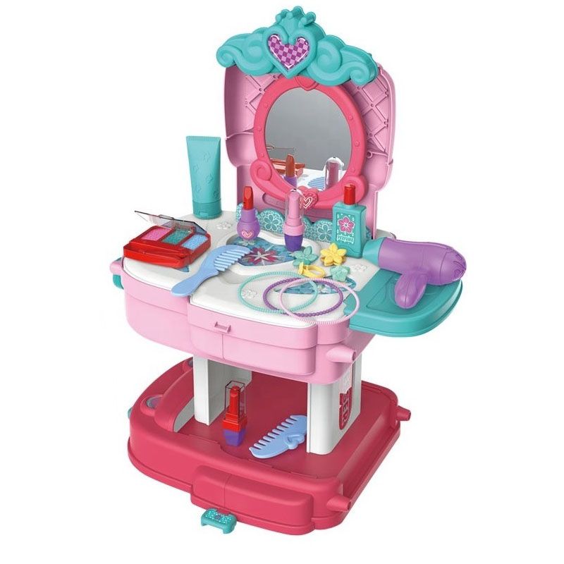 Girls Pretend Play Deformation Beauty Dressing Table School Bag Toy