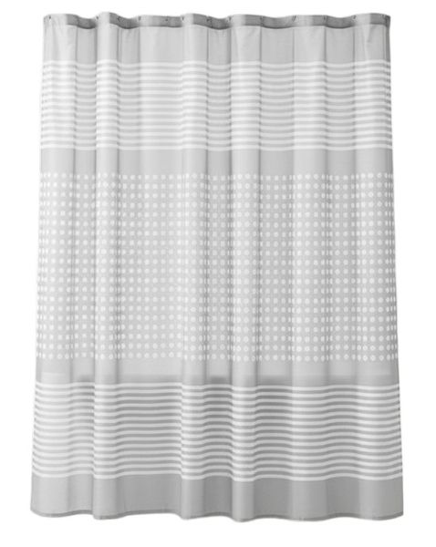 Blue Dolphin PEVA Shower Curtain (120cm Wide x 200cm Height) - White &amp; Grey