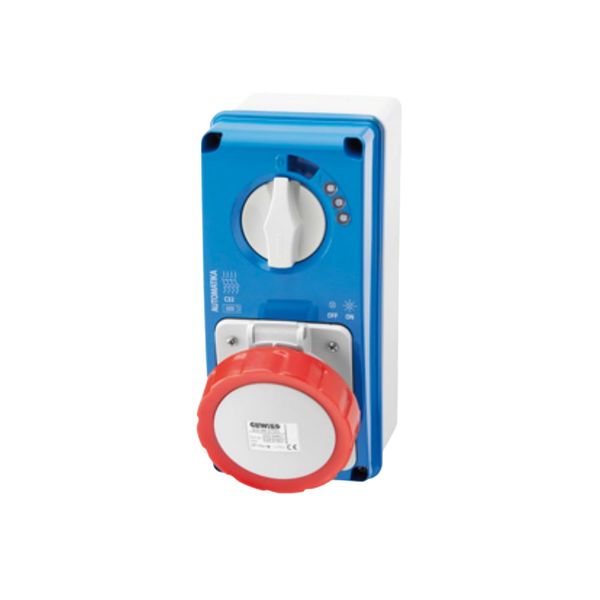 Gewiss - 16A 3P+E 400V Vertical Interlocked Socket MCB IP67