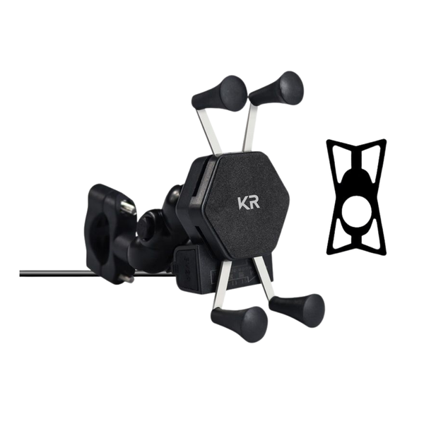 Universal Motorcycle Handlebar Phone Mount/ Holder with USB Charger
