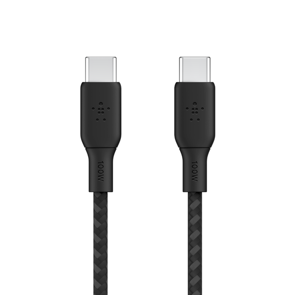 Belkin BOOSTCHARGE USB-C to USB-C Braided Cable 100Watt Power Delivery - 2 Meter Cable - Black - 2 Year Warranty