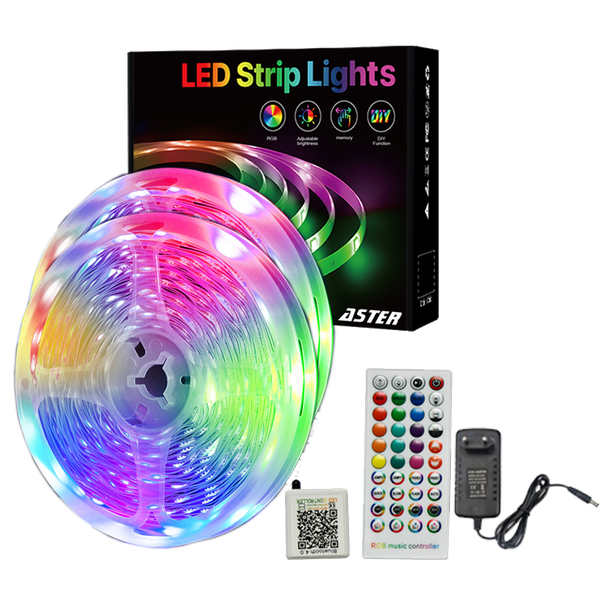 LED RGB Strip Lights For Bedroom With Remote &amp; App Control - 20M