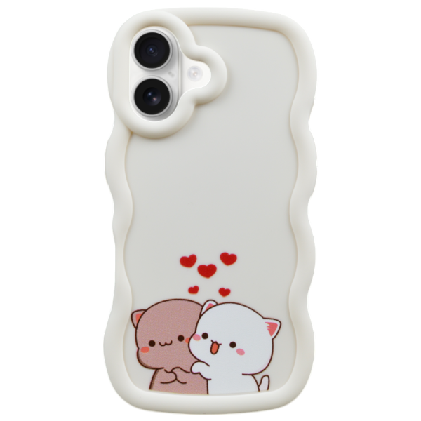 Bear Hugs Love Phone Case Compatible With iPhone 16 - Cream