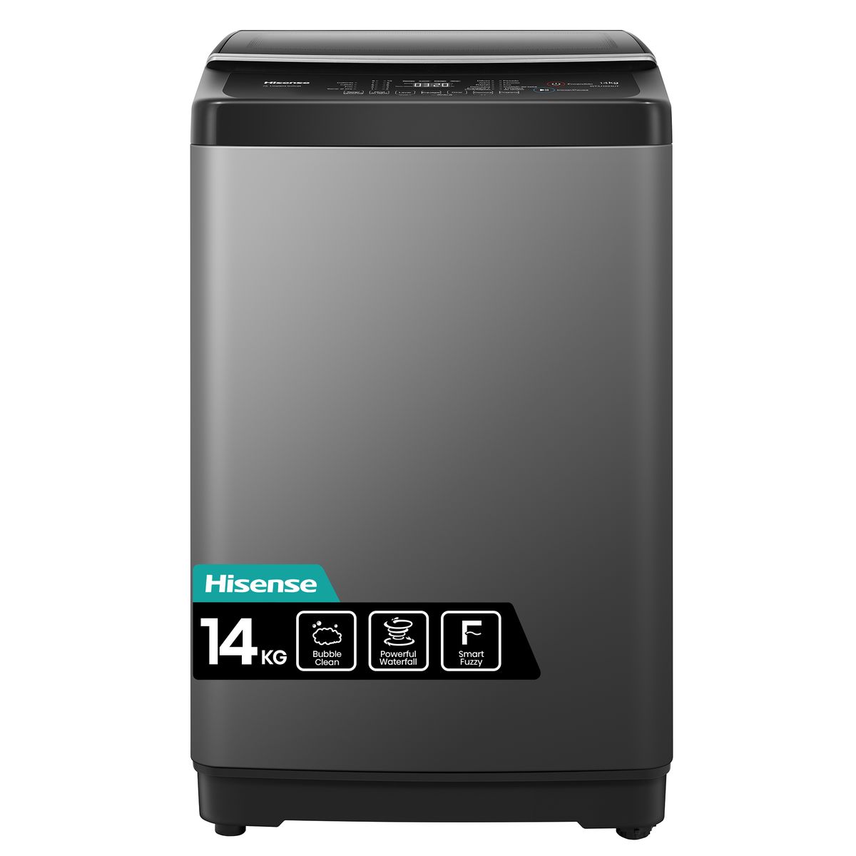 Hisense 14Kg Top Loader Washing Machine with LED Display-Titanium Grey