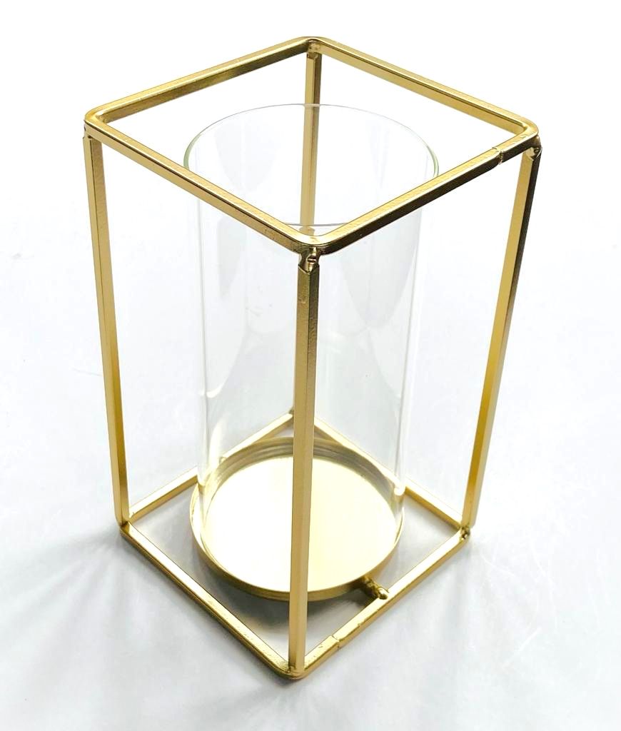 Glass Hurricane Geometric Candle Holder Gold Shop Today. Get it