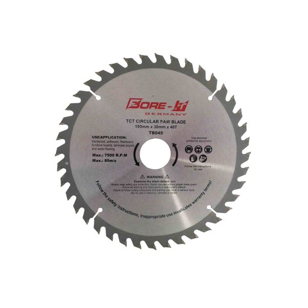 Bore-it - Circular Saw Blade - 190mm X 40t X 30/20/16b - 5 Pack