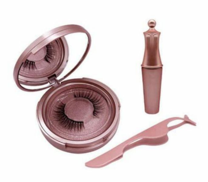 2 Pieces Of 3D Magnetic Eyelashes, Magnetic Eyeliner, Mirror &amp; Applicator