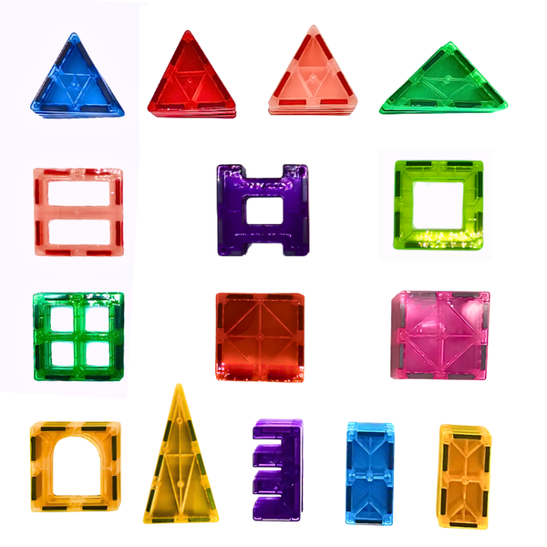 60 Piece Magnetic Tiles Building Blocks 3D STEM Stacking Toys