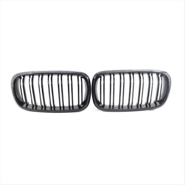 1Pair Car Grille Double Line Front Kidney for Bmw Compatible with Universal