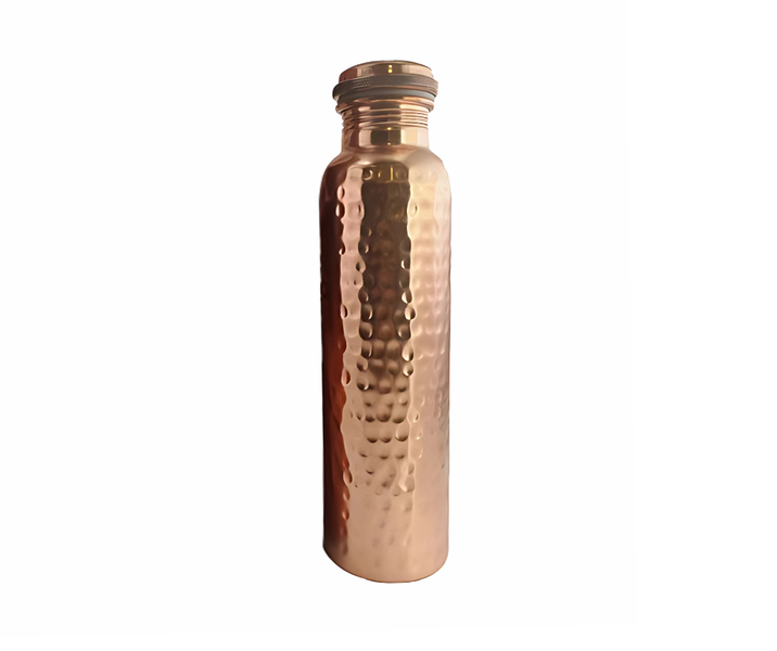 Pure Copper Water Bottle - 950ml (Hammered Design)