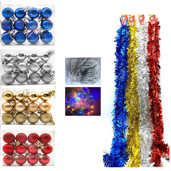 Christmas Combo Lights, Tinsel, and Baubles -Decoration