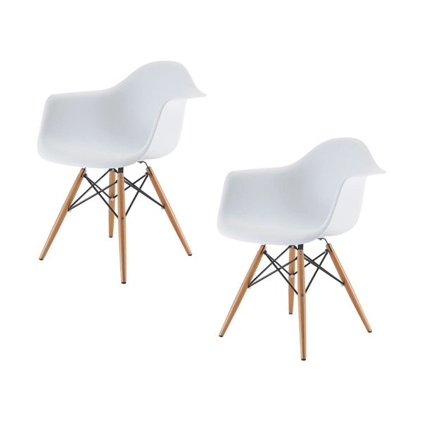 Amalfi Dining &amp; Living Room Chair - White (Set of 2 Chairs)