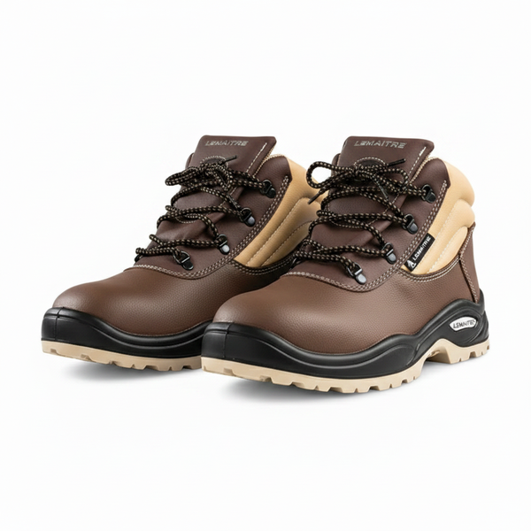 Lemaitre - Safety Boots Tan - Size 8 with Slip-Resistant Sole - 2 Pack