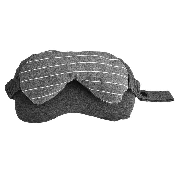 2 In 1 Neck Pillow With Eye Mask Dark Gray