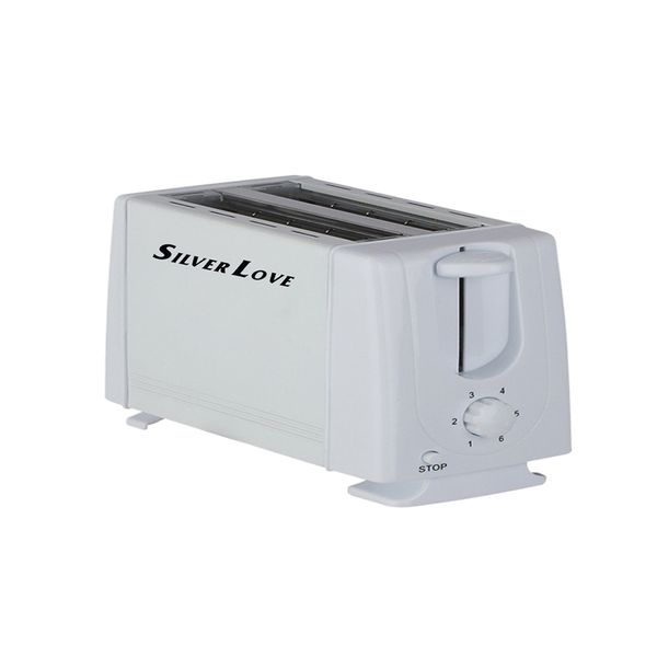 SILVERLoVE White Adjustable Temperature 2 Slice Toaster 6-speed adjustment