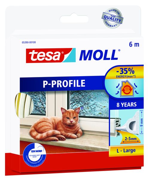 TESAMOLL P-PROFILE Window Insulation Tape 6m x 9mm White