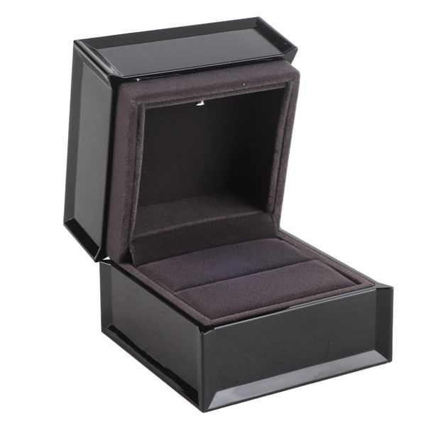 Luxury LED Rect Black Velvet Ring Box for Proposals &amp; Weddings