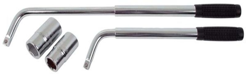 Telescopic L Type Wheel Spanner with Rubber Grip