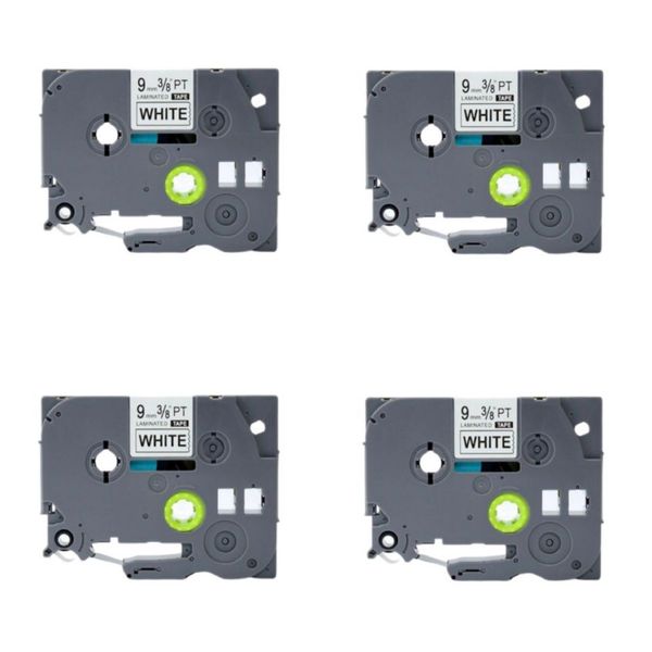 Pack of 4 Waterproof 9mmx8mm Label Tape Compatible with Brother TZ-221