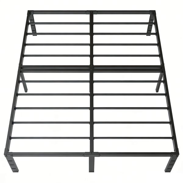 Heavy Duty Queen Bed Frame 152x203cm - 340kg Load, 32cm Storage, Quiet