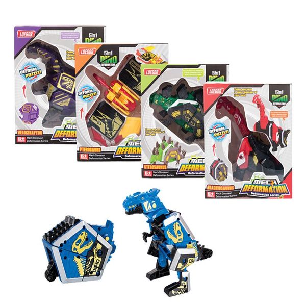 Bulk Pack x 4 Boys Playset Dino Transformer 1pc 18cm