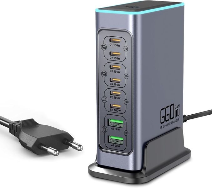 660W USB C Charger, 8 Ports Fast Charger, Gan Power Charging Station