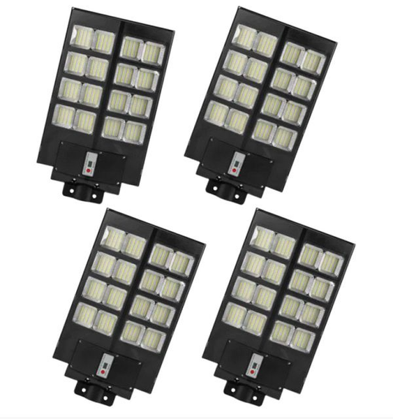 Yas-1000W Wireless Solar LED Street Light wit Sensor, Remote - 4 Pack