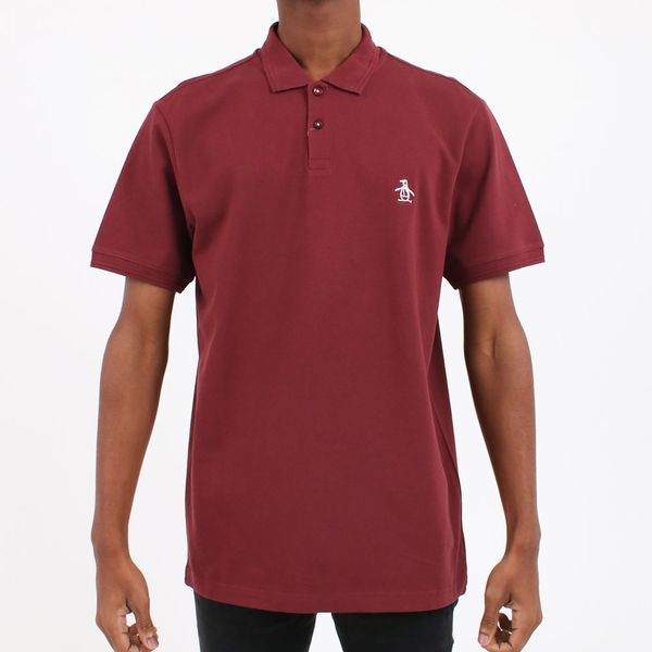 Original Penguin Raised Rib Polo Burgundy
