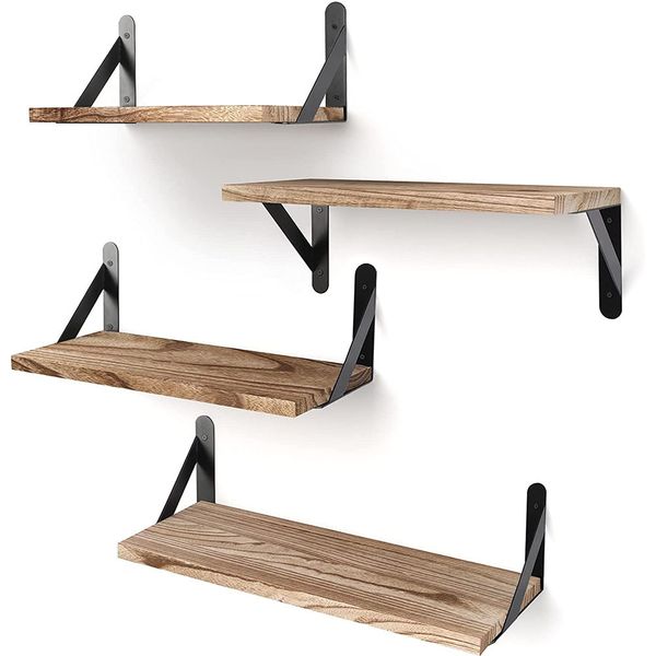 Wooden Wall Floating Shelves for Wall Decor - Rustic Brown
