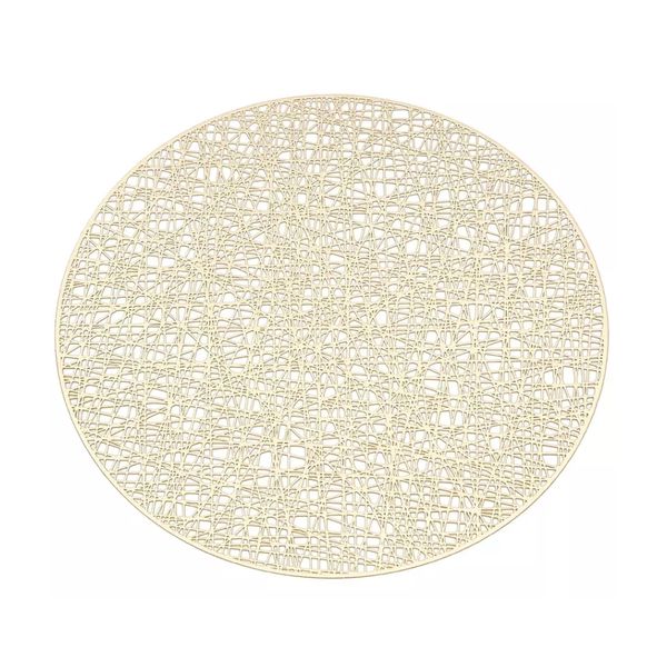 Pruchef- 40 Pieces Vinyl Metallic Gold Placemat 38cm - Gold