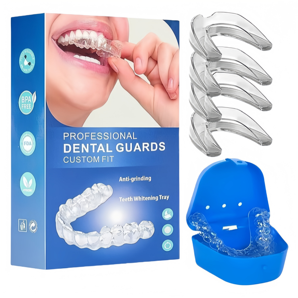 4Pieces Teeth Clenching Mouth Guard Reusable Design for Grinding Protection