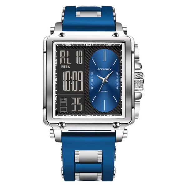 FOXBOX - Quartz Watch With Dual Chronograph Function - Silver