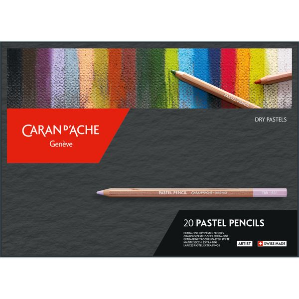 Caran D'Ache Pastel coloured pencils, 20 pencil set