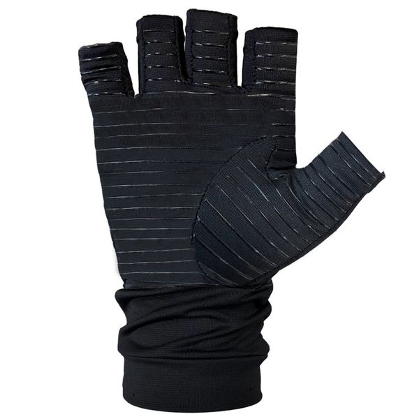 Copper Infused Compression Gloves - Half Finger Arthritis Relief for Work