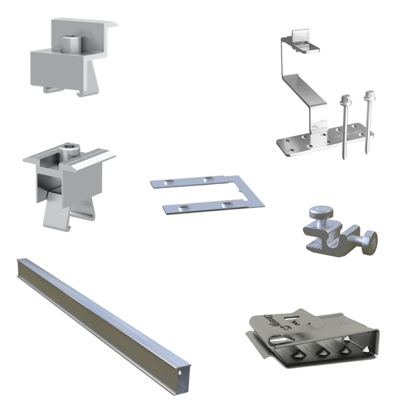 Solar Kit for Tile Roof - Complete Installation Kit for 6 Solar Panels