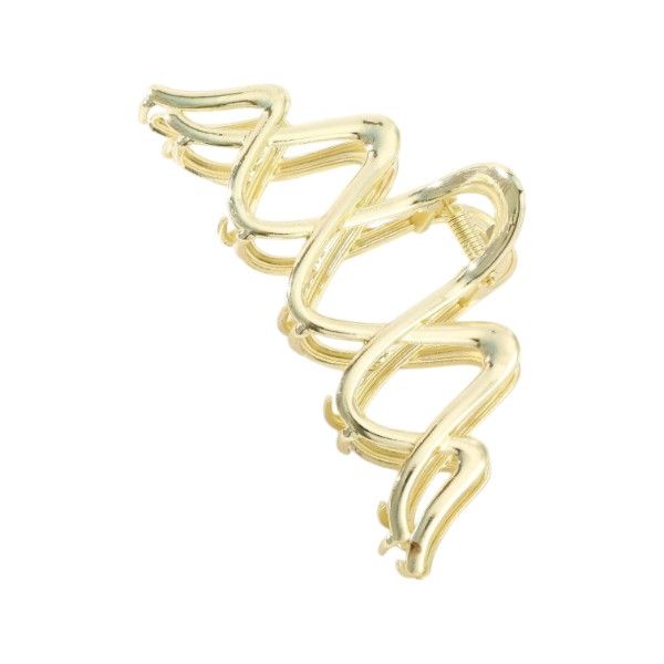 Unique Wavy Design Hair Grip With Non-Slip Grip - Black