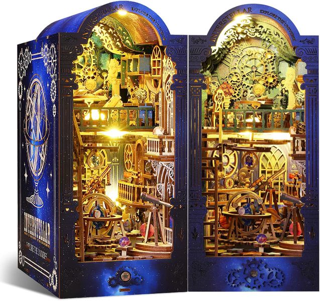 DIY Book Corner Cabin Set Decoration 3D Wooden Book Shelf
