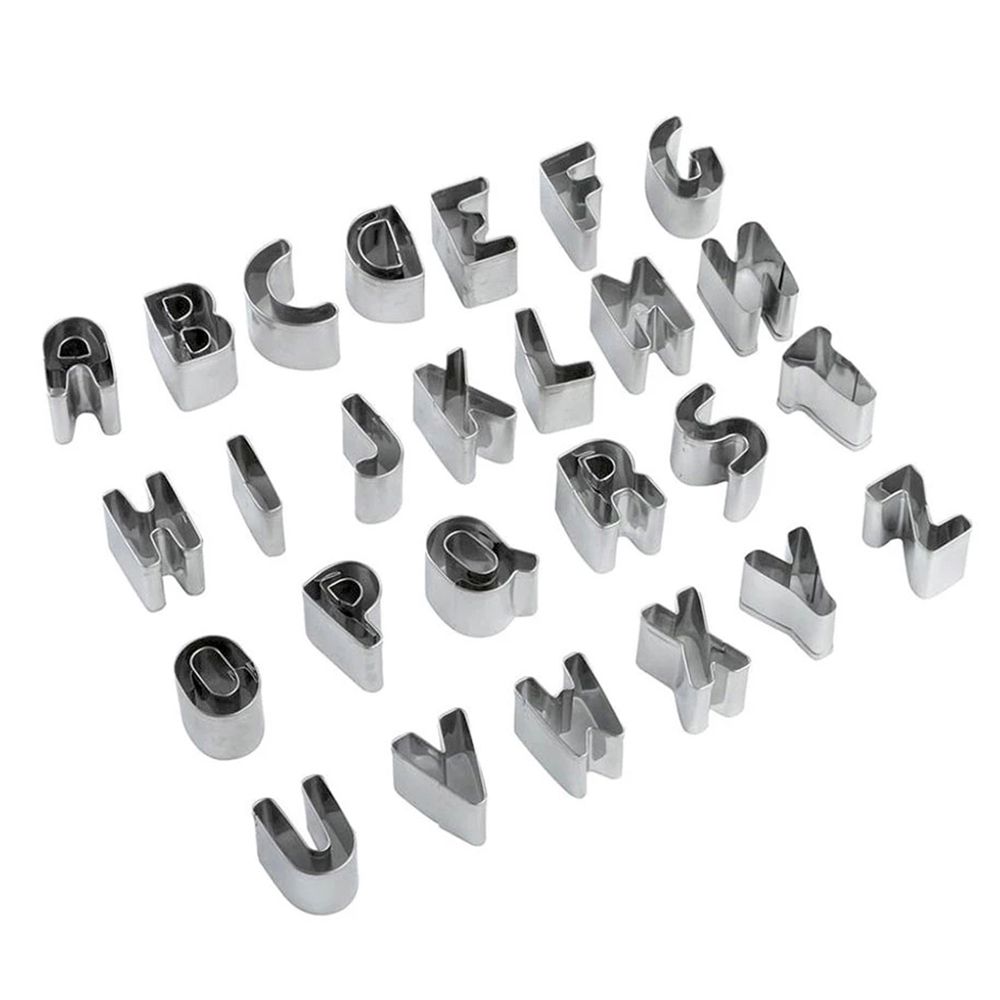 Stainless Steel Cookie Cutter Alphabet Mold Set for Baking Pastry 26