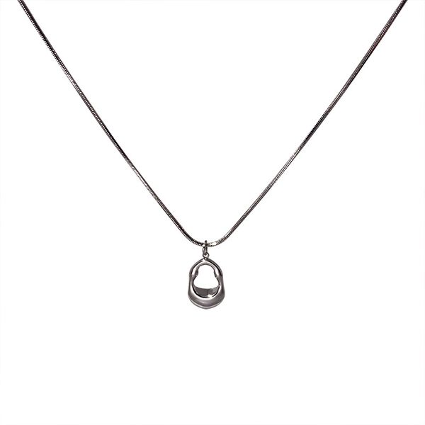 Stainless Steel Hollow Geometric Element Chain Necklace