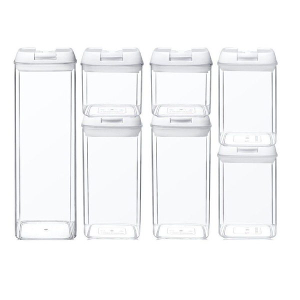 7 Piece Clear BPA Free Plastic Airtight Food Containers with Easy Lock Lids