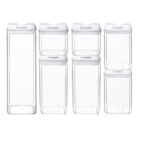 7 Piece Clear BPA Free Plastic Airtight Food Containers with Easy Lock