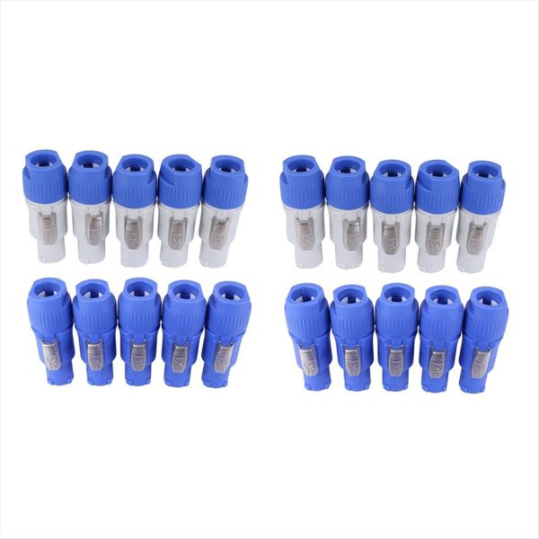 20Pcs 3 Pin Male Powercon Connector Nac3Fcb Speakon Plug