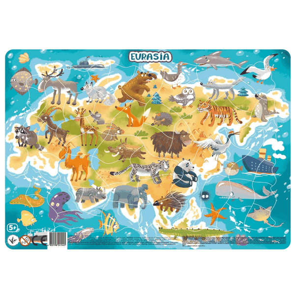 Eurasia Puzzle 53 Piece On Board